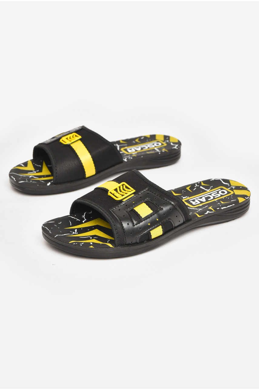 Шлепки мужские черно-желтого цвета 58/14 211789