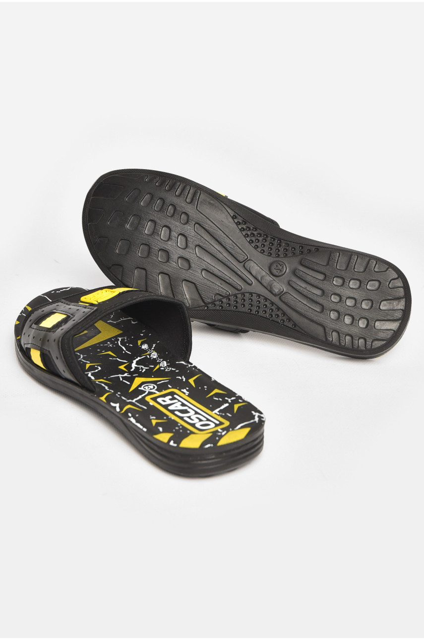 Шлепки мужские черно-желтого цвета 58/14 211789