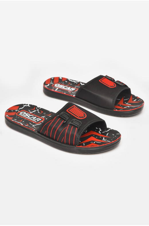 Шлепки мужские черно-красного цвета 58/12 211790
