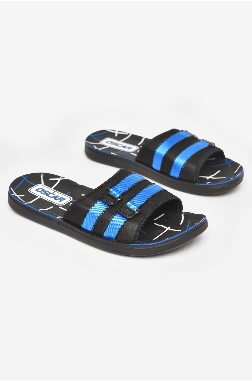 Шлепки мужские черно-синего цвета 58/20 211791 Шлепки мужские черно-синего цвета 58/20 211791