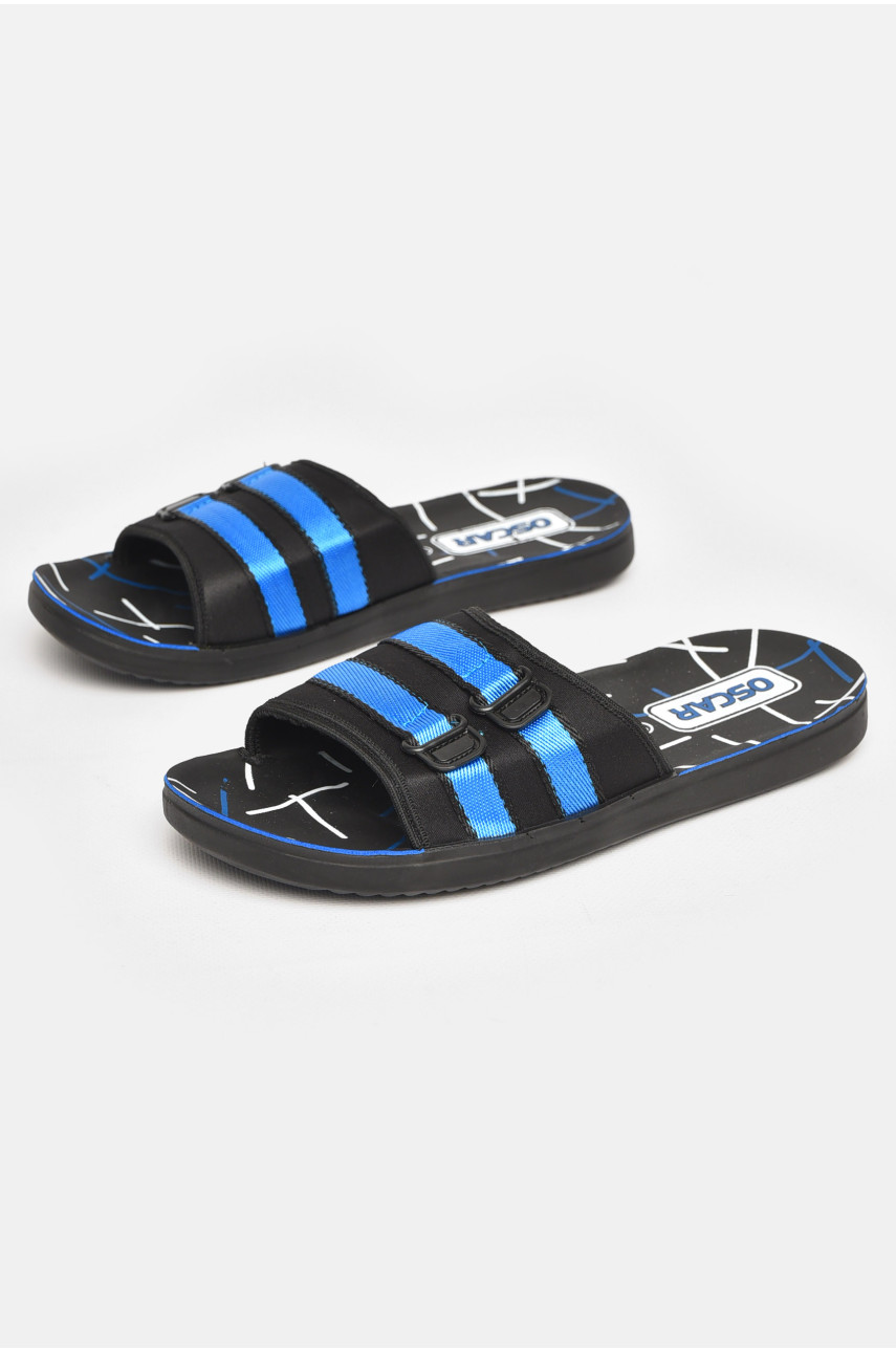 Шлепки мужские черно-синего цвета 58/20 211791