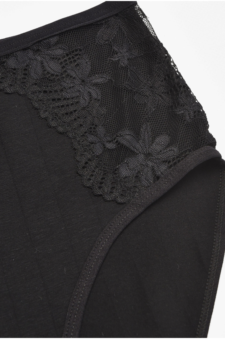 Трусы женские полубатальные черного цвета 38368 211796 Трусы женские полубатальные черного цвета 38368 211796