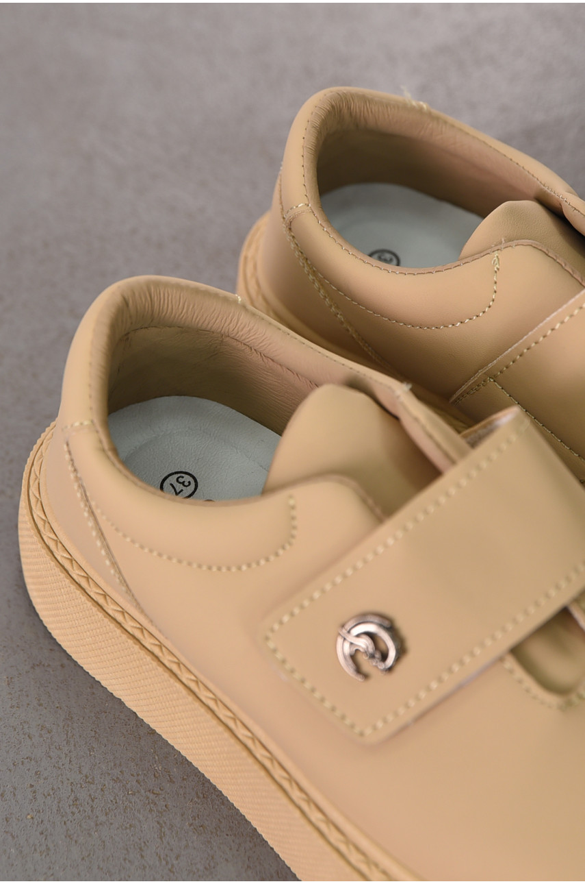 Кросівки жіночі бежевого кольору на ліпучці 2023-21-3 211810