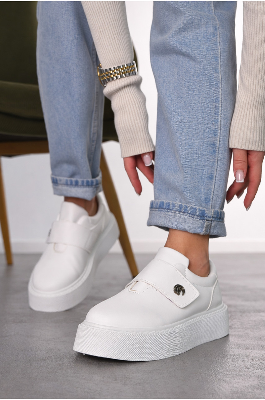 Кросівки жіночі білого кольору на ліпучці 2023-21-2 211817