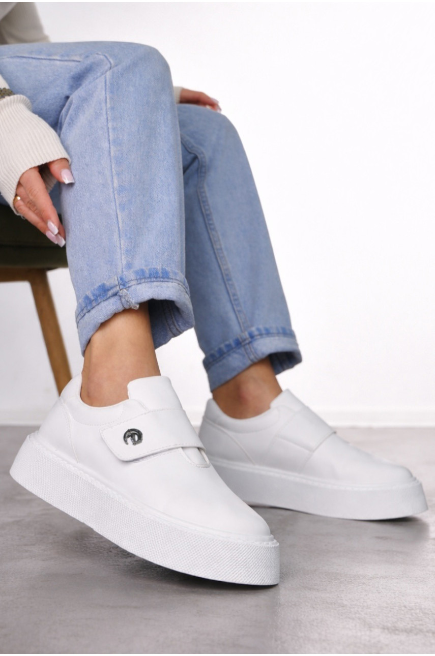 Кросівки жіночі білого кольору на ліпучці 2023-21-2 211817