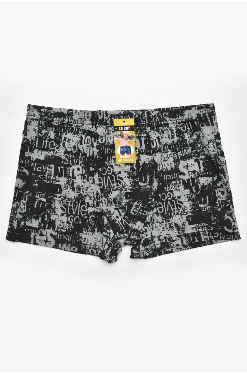 Боксеры детские для мальчика черного цвета с принтом Y6356 211901