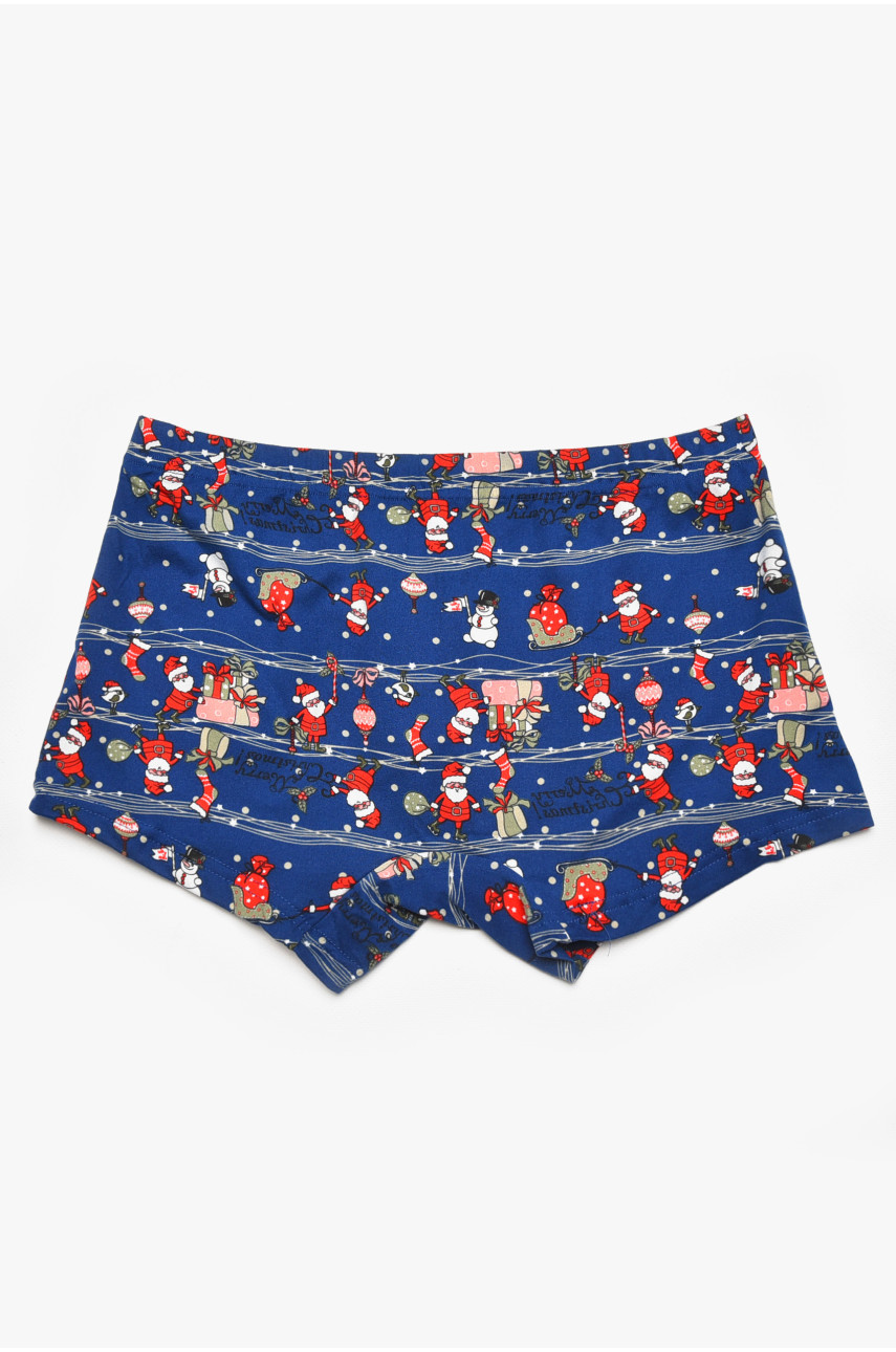 Боксери чоловічі темно-синього кольору з принтом W3911 211909