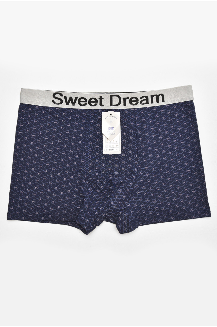 Боксеры мужские тёмно-синего цвета с принтом B3281 211912