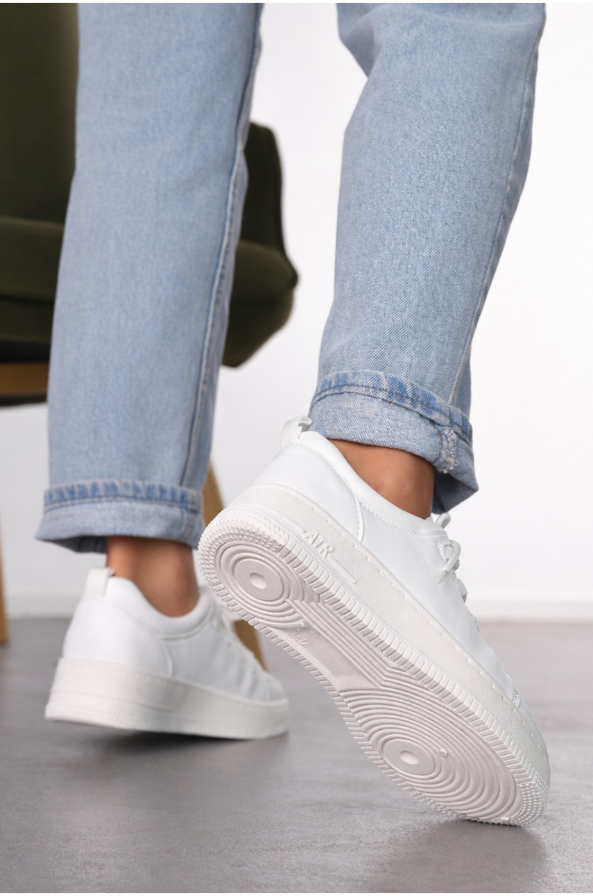 Кросівки жіночі білого кольору на шнурівці L-222 211913