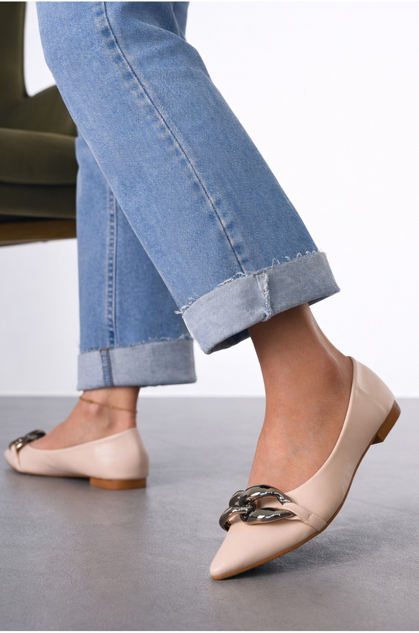 Балетки женские бежевого цвета 5601-26 211924