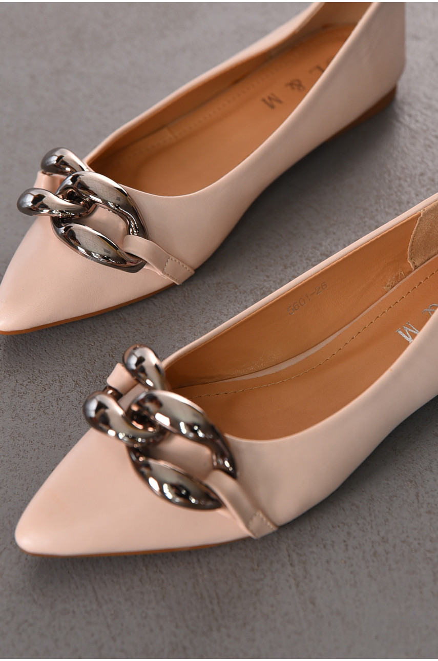 Балетки женские бежевого цвета 5601-26 211924