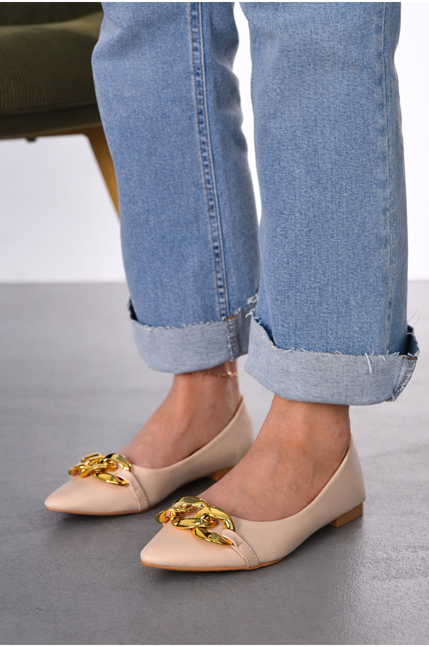 Балетки женские бежевого цвета 5601-3 211925