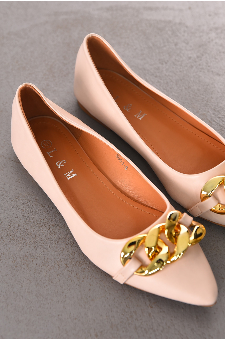 Балетки женские бежевого цвета 5601-3 211925