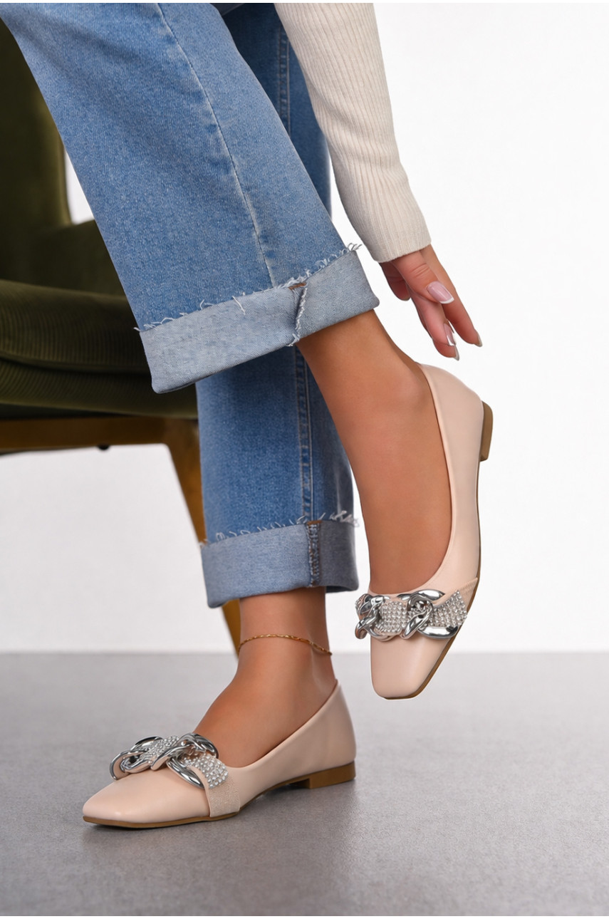 Балетки женские бежевого цвета 5601-17 211926