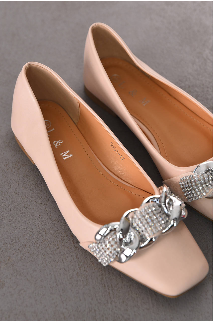 Балетки женские бежевого цвета 5601-17 211926