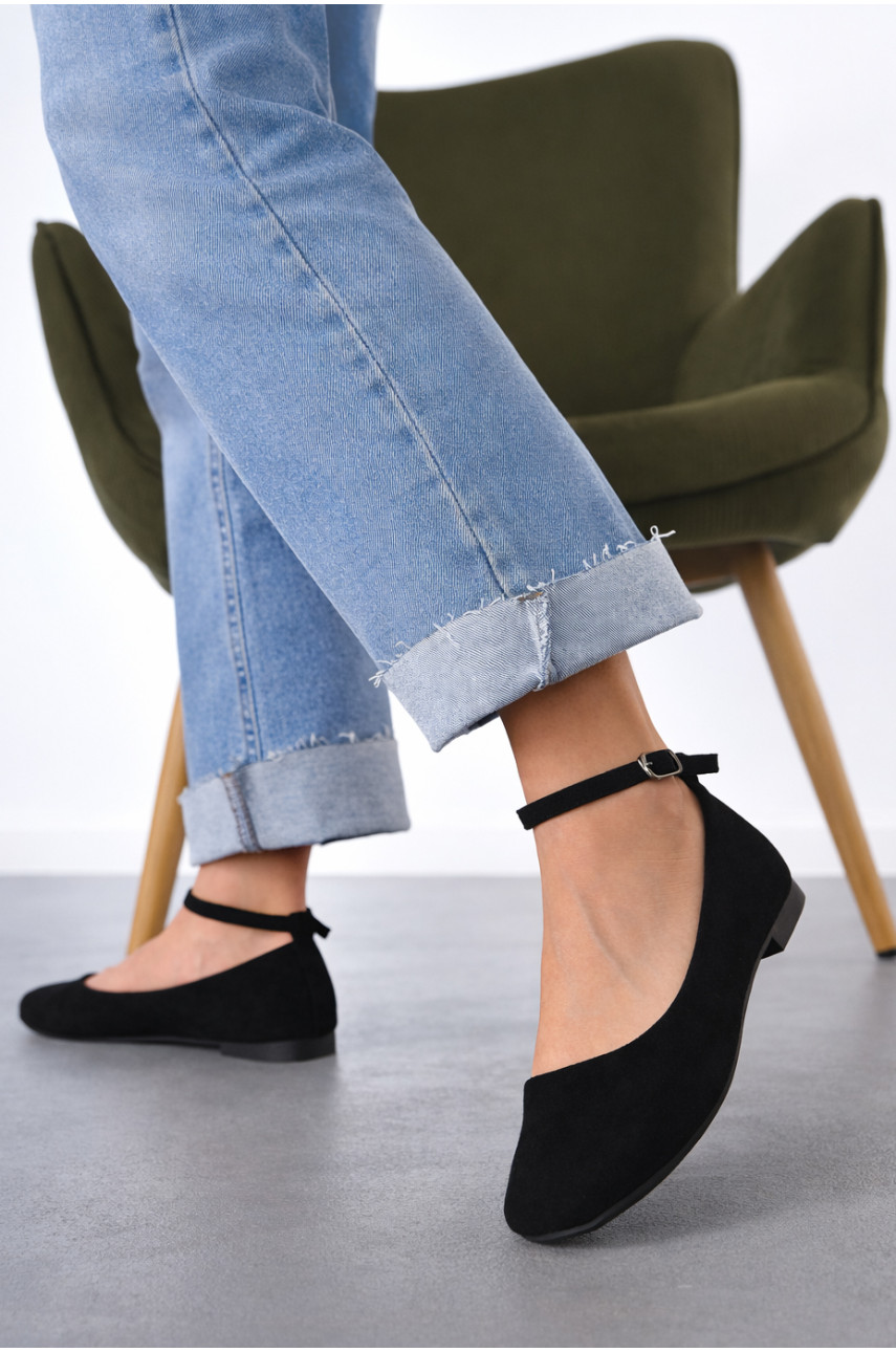 Балетки женские черного цвета Е368-1 211927