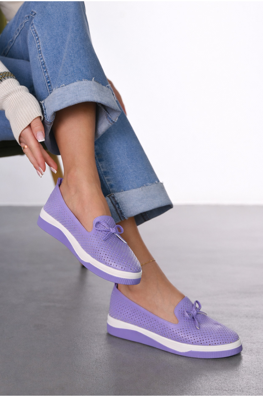 Туфли-лоферы женские сиреневого цвета Х328-4 211934