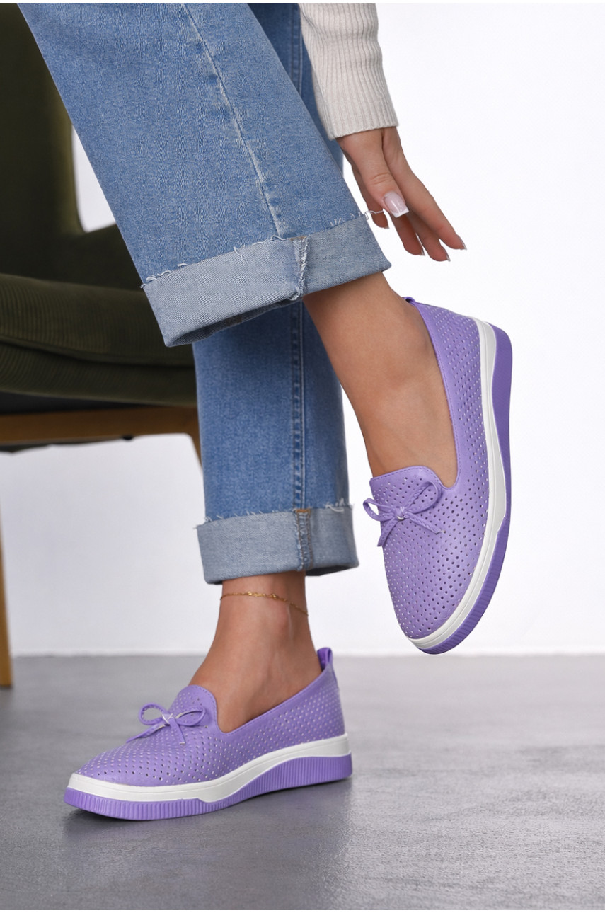 Туфли-лоферы женские сиреневого цвета Х328-4 211934
