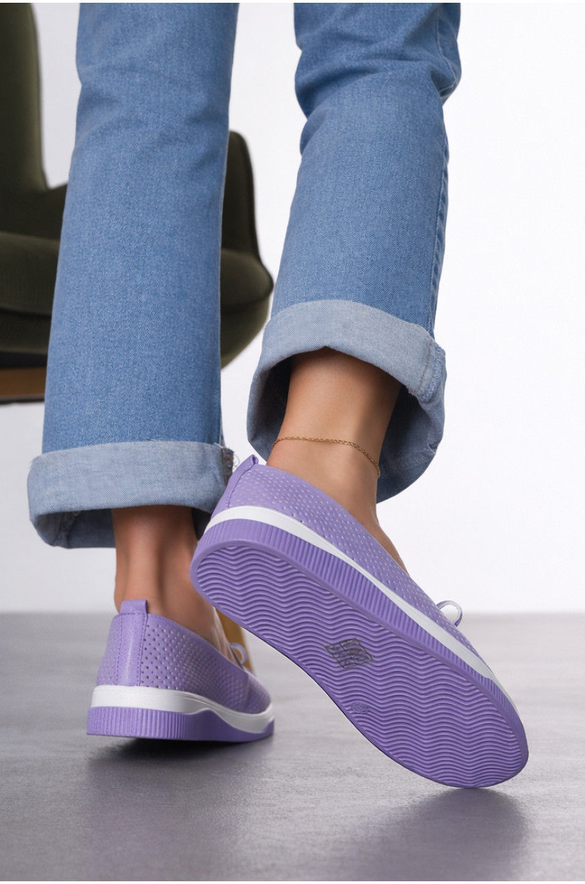 Туфли-лоферы женские сиреневого цвета Х328-4 211934