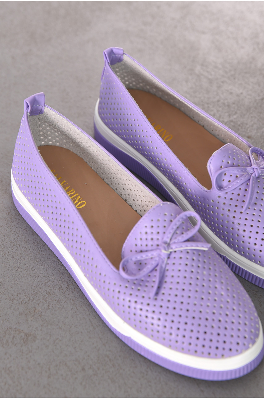 Туфли-лоферы женские сиреневого цвета Х328-4 211934