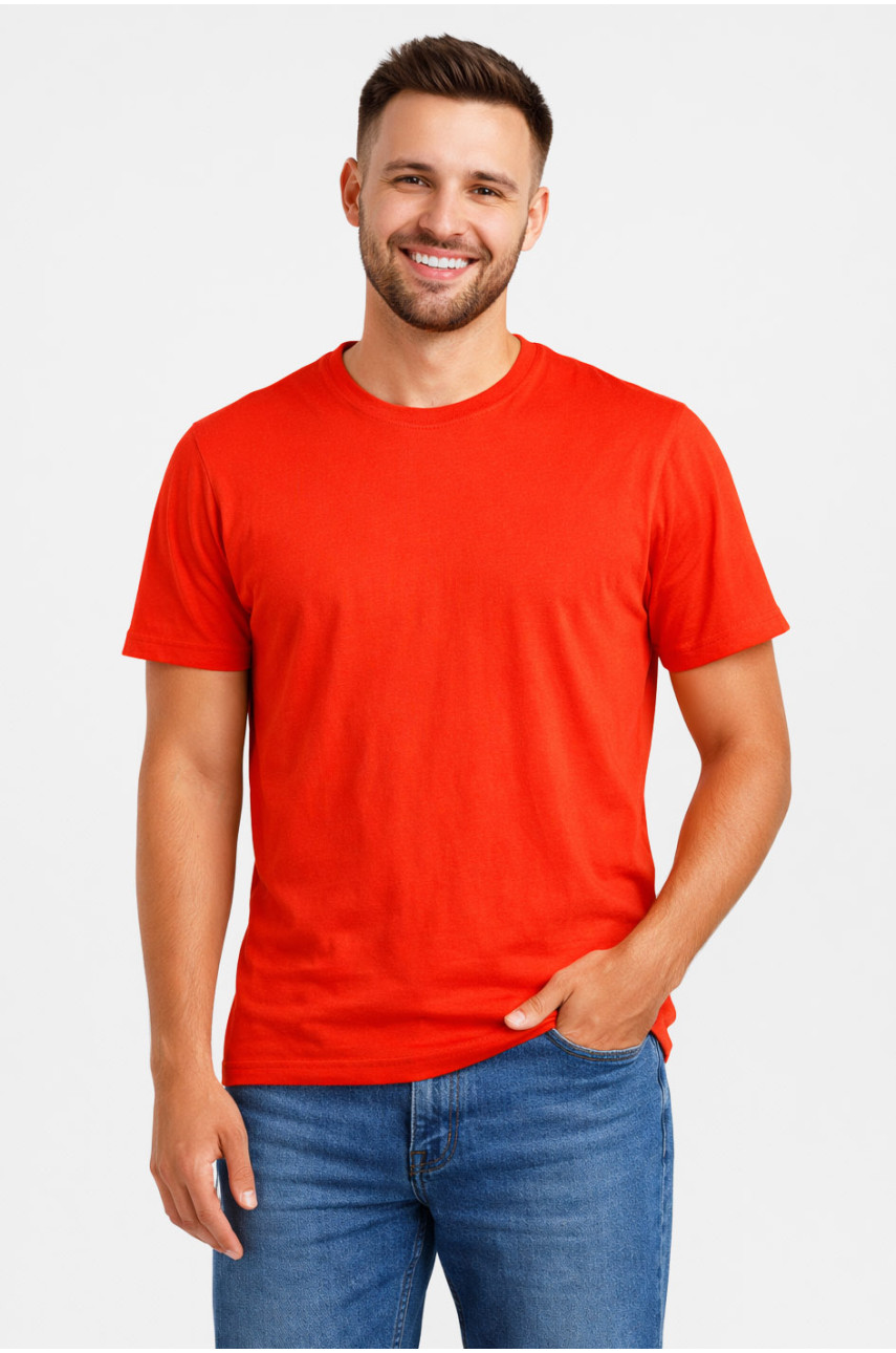 Футболка чоловіча напівбатальна однотонна червоного кольору 5190 211935