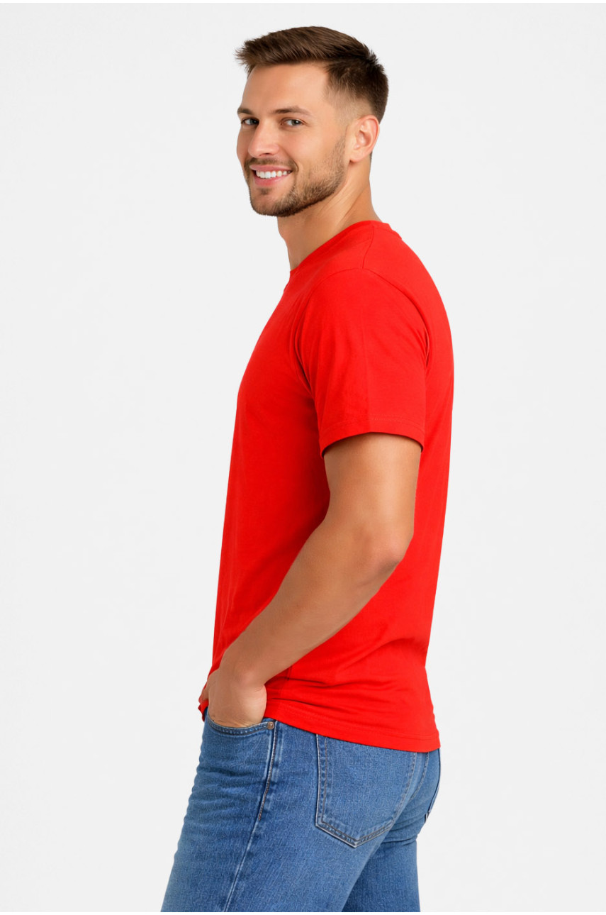 Футболка чоловіча напівбатальна однотонна червоного кольору 5190 211935