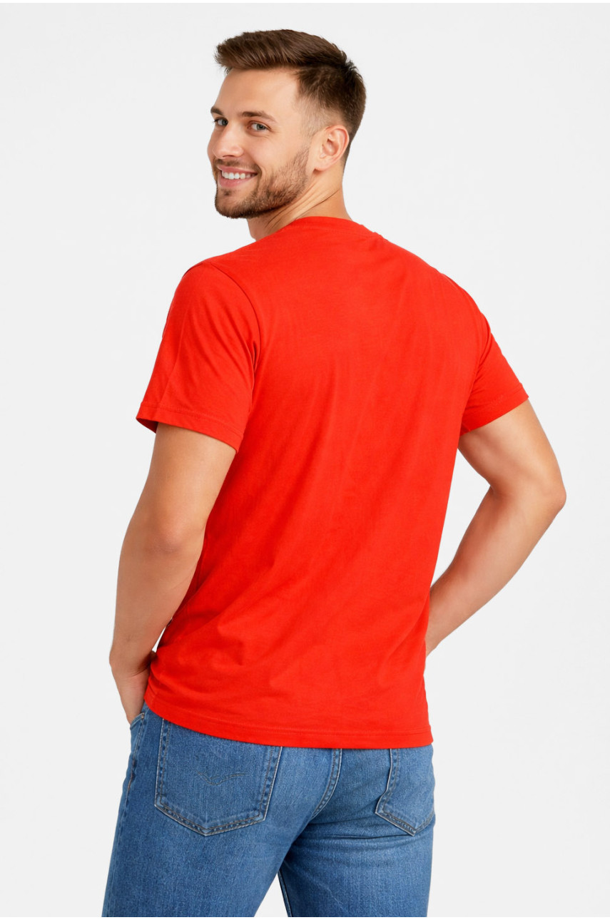 Футболка чоловіча напівбатальна однотонна червоного кольору 5190 211935