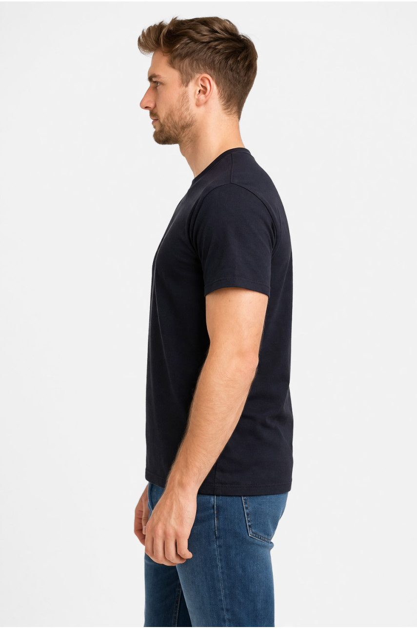 Футболка чоловіча напівбатальна однотонна чорного кольору 5190 211937