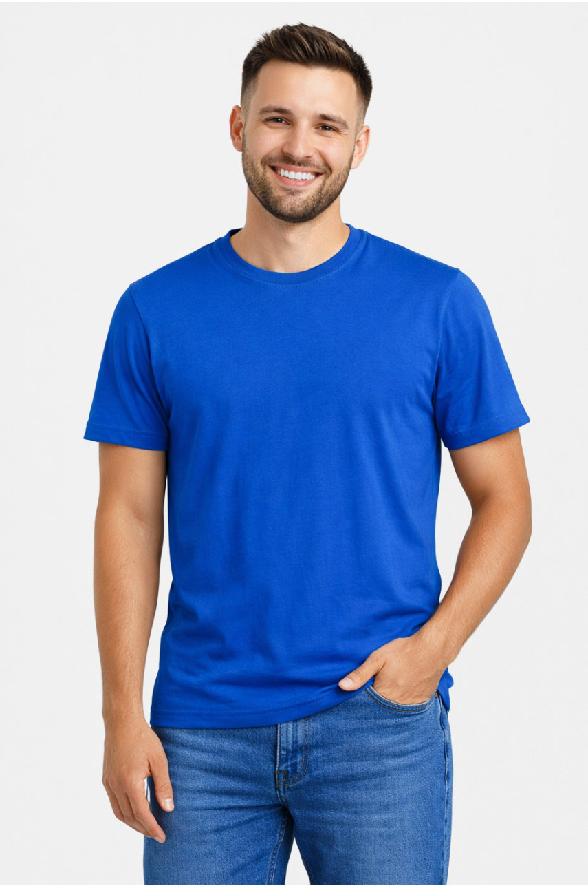 Футболка чоловіча напівбатальна однотонна синього кольору 5190 211938