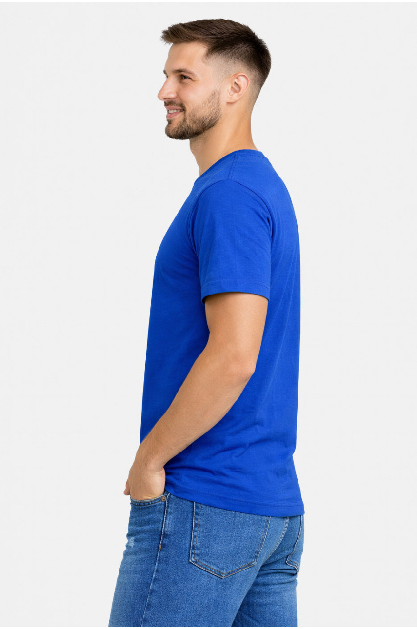 Футболка чоловіча напівбатальна однотонна синього кольору 5190 211938