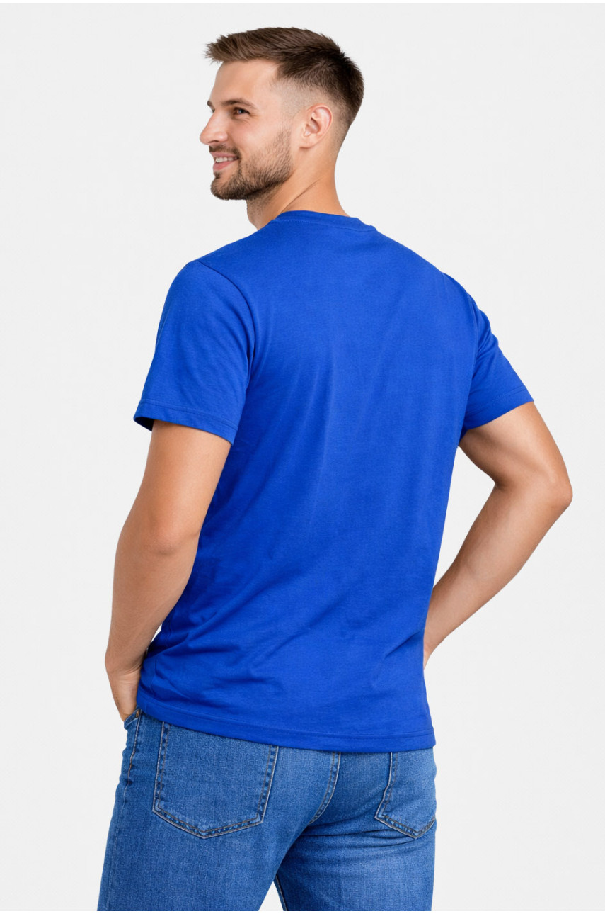 Футболка чоловіча напівбатальна однотонна синього кольору 5190 211938