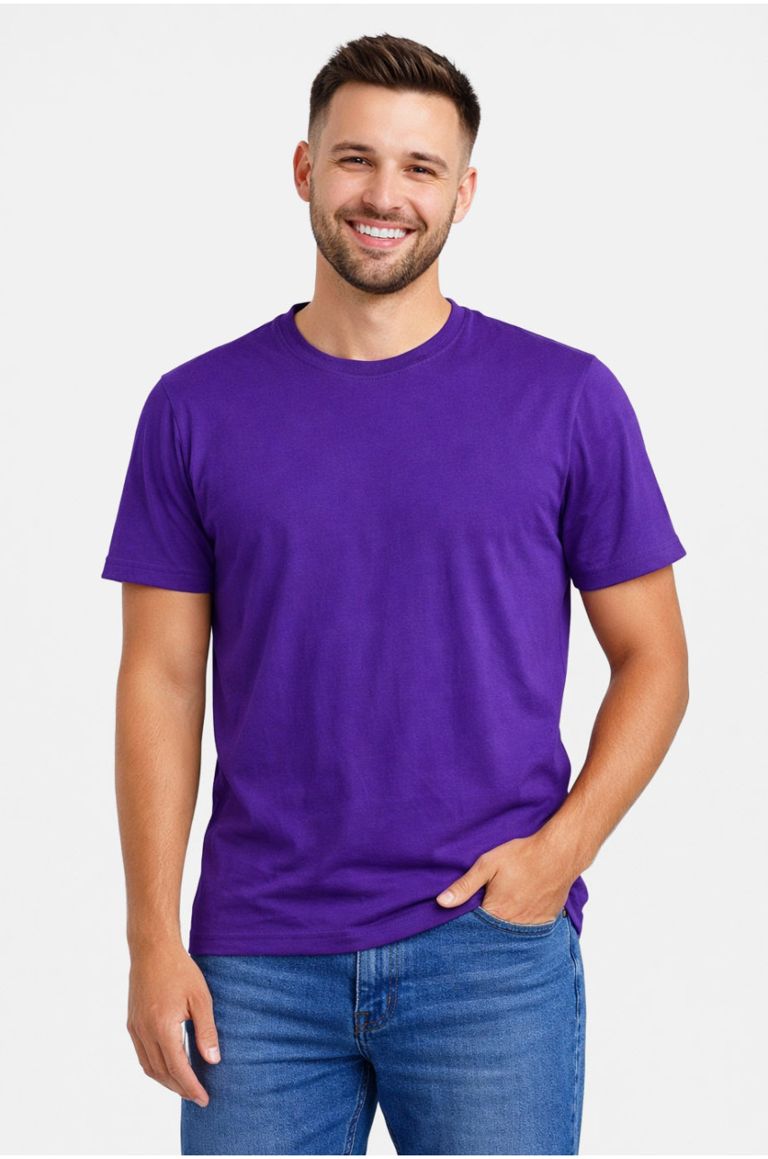 Футболка чоловіча напівбатальна однотонна фіолетового кольору 5190 211939