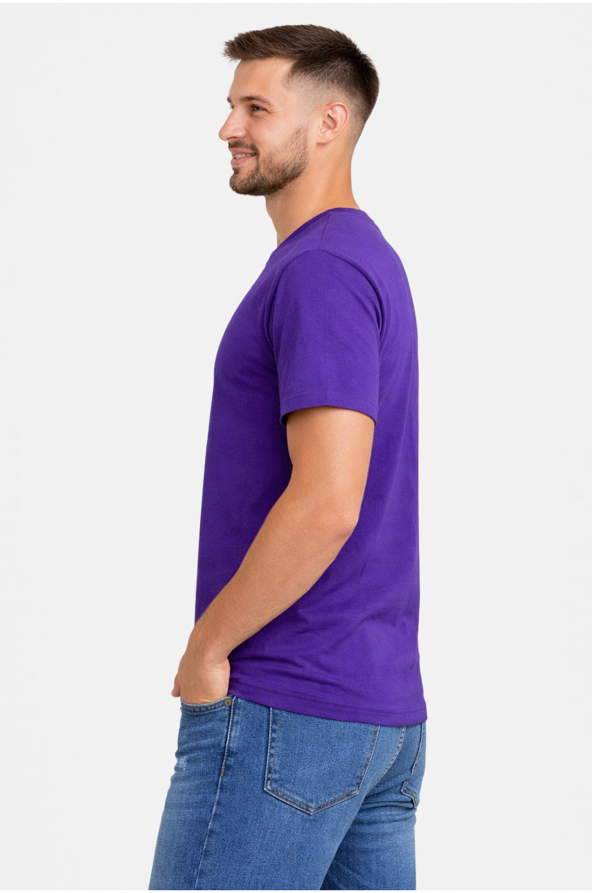 Футболка чоловіча напівбатальна однотонна фіолетового кольору 5190 211939