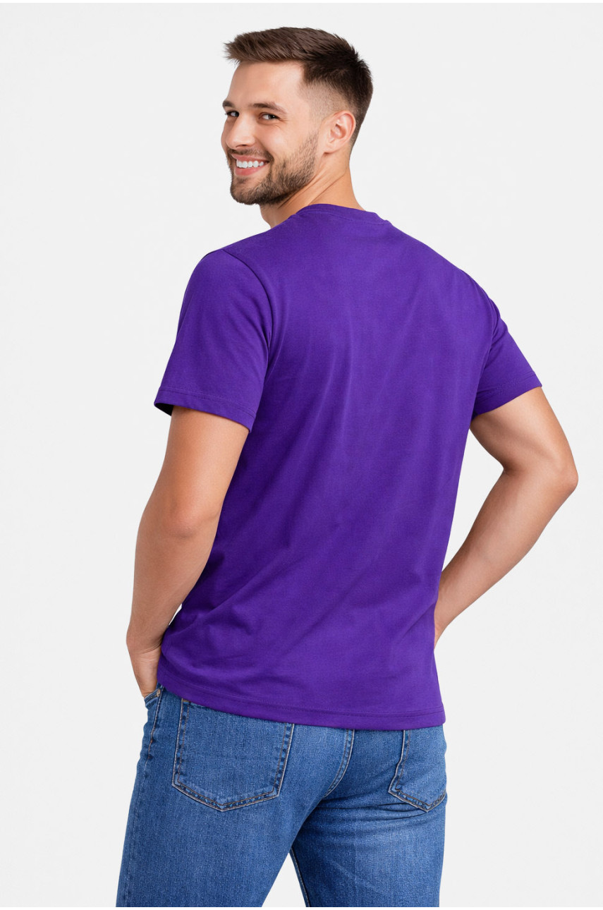 Футболка чоловіча напівбатальна однотонна фіолетового кольору 5190 211939