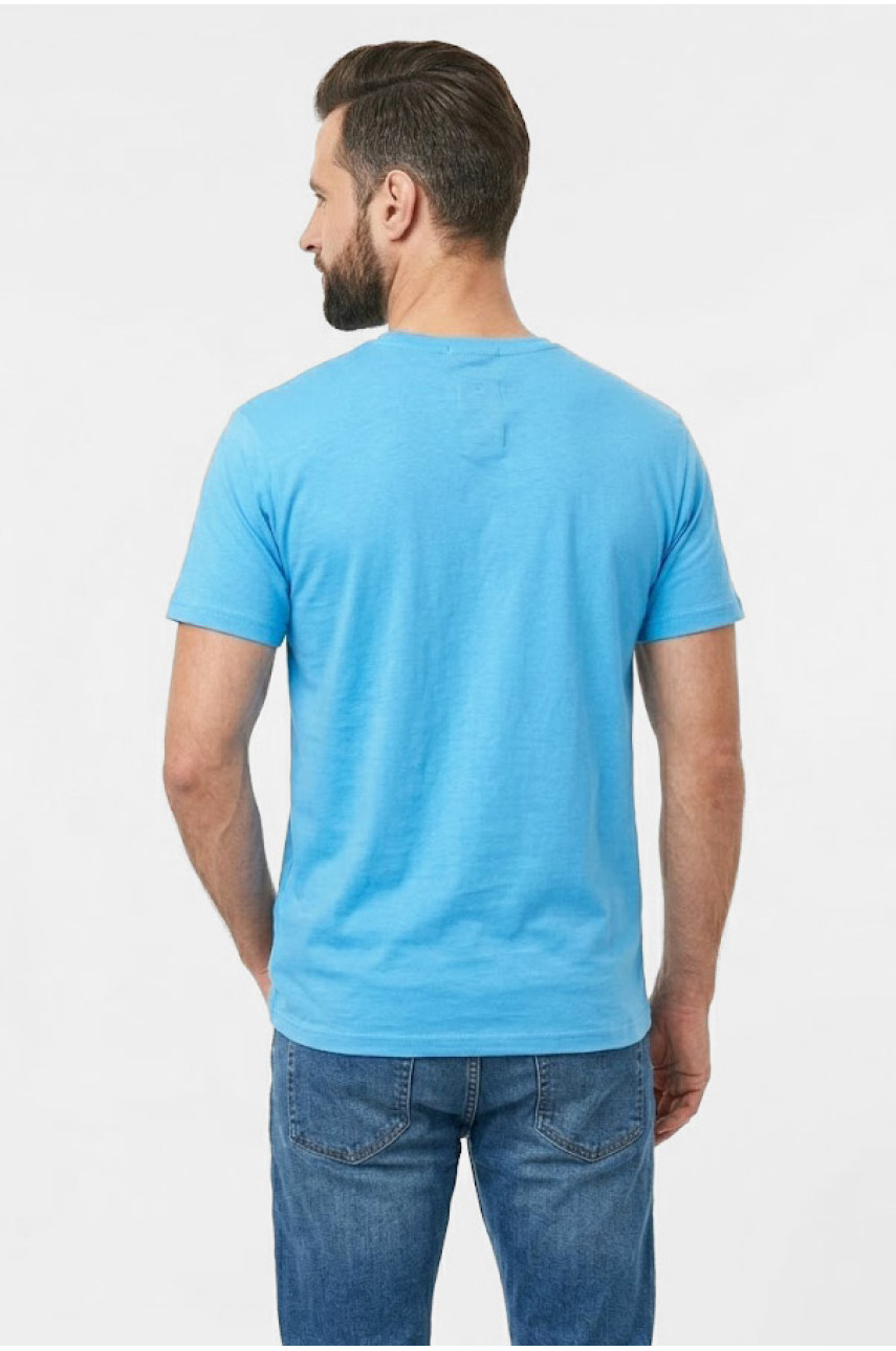 Футболка чоловіча напівбатальна однотонна блакитного кольору 5190 211940