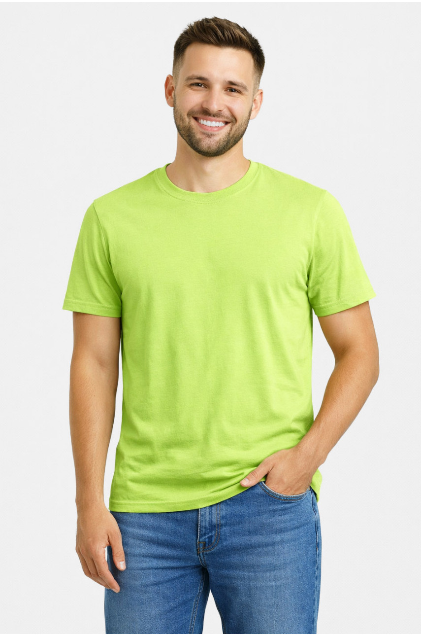 Футболка чоловіча напівбатальна однотонна салатового кольору 5190 211941