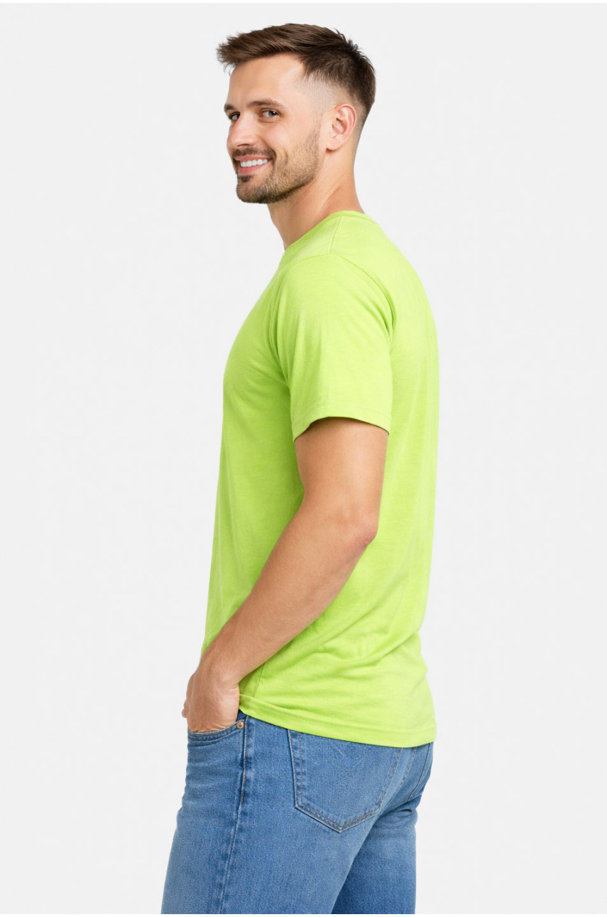 Футболка чоловіча напівбатальна однотонна салатового кольору 5190 211941