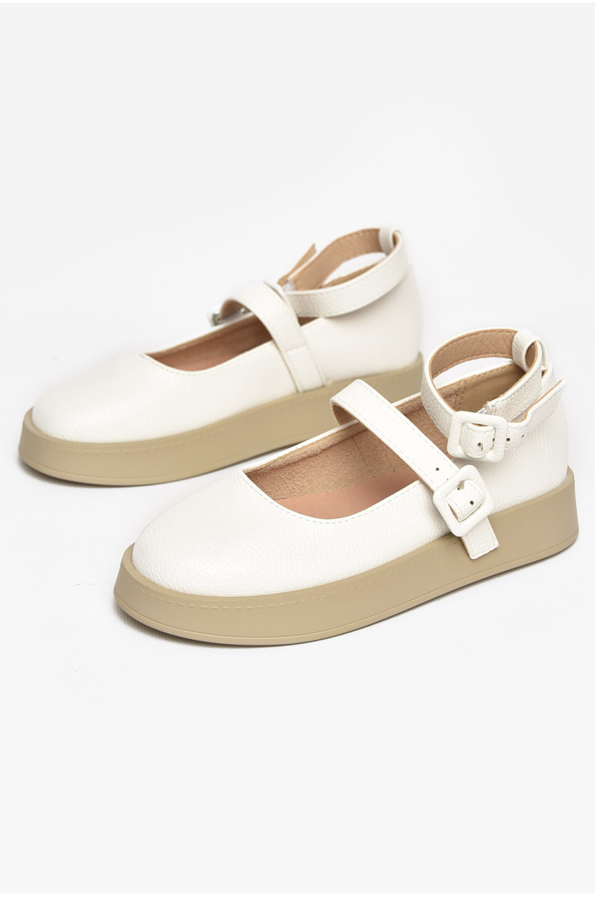 Туфли-лоферы детские для девочки белого цвета EX398-6 211942