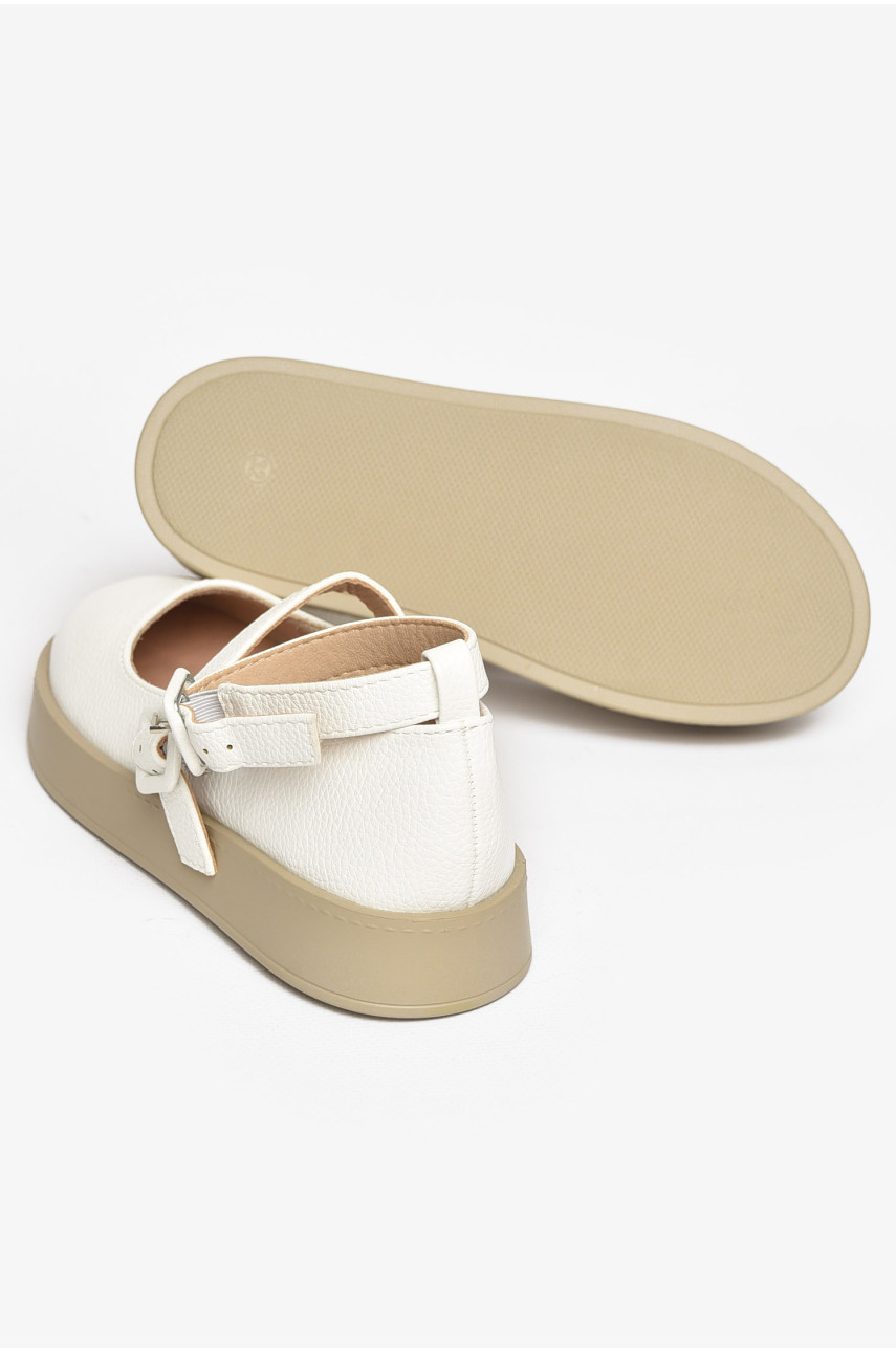 Туфли-лоферы детские для девочки белого цвета EX398-6 211942