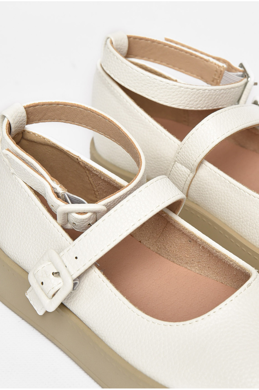 Туфли-лоферы детские для девочки белого цвета EX398-6 211942