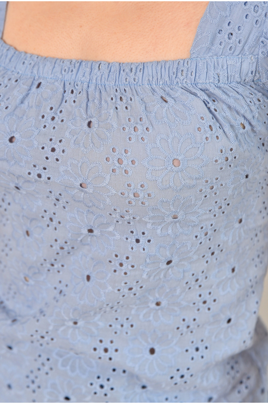 Блуза жіноча однотонна блакитного кольору 6087 211948