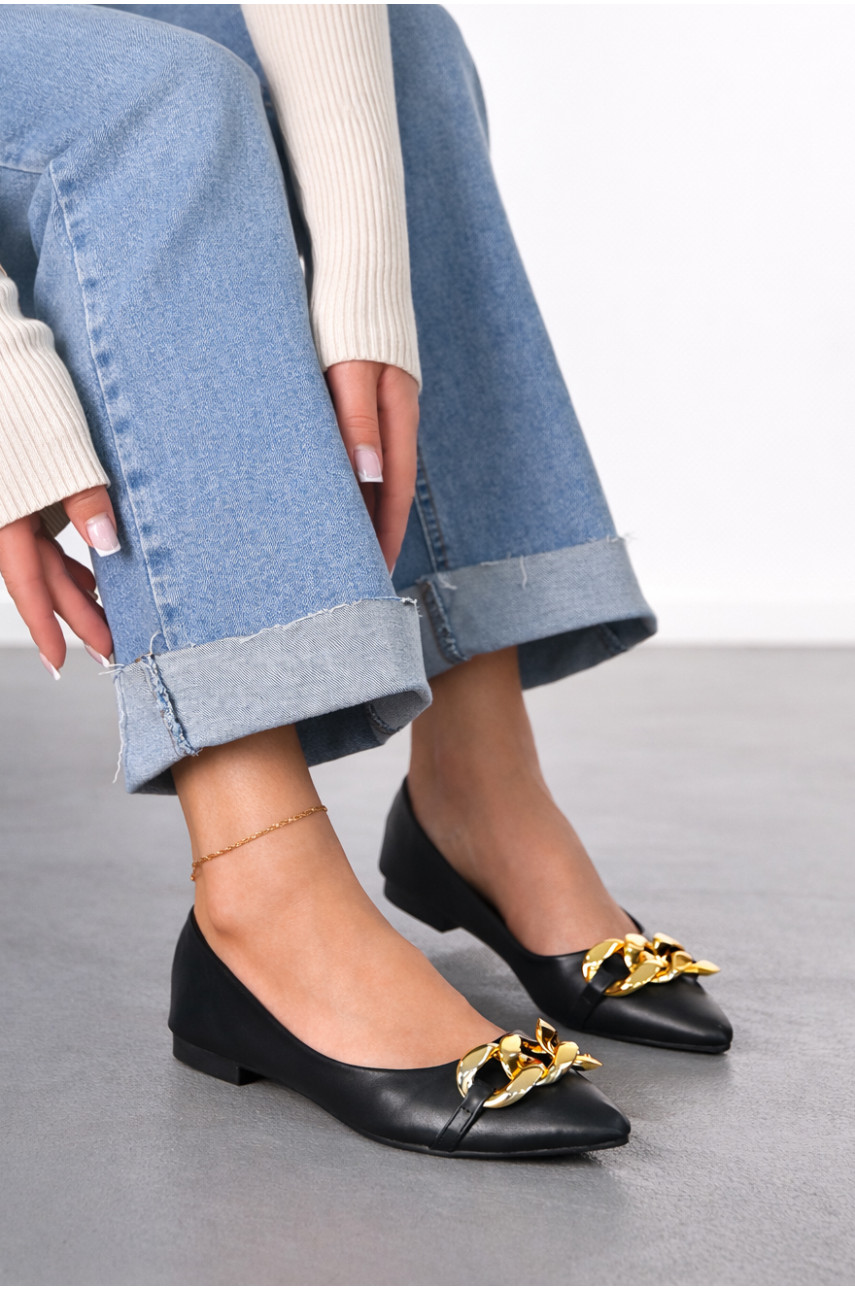 Балетки женские черного цвета 5601-1 211952