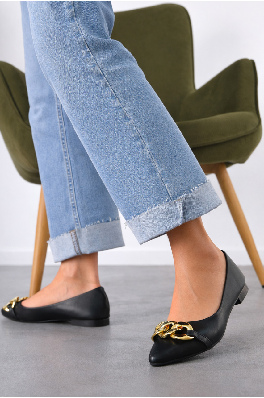 Балетки женские черного цвета 5601-1 211952