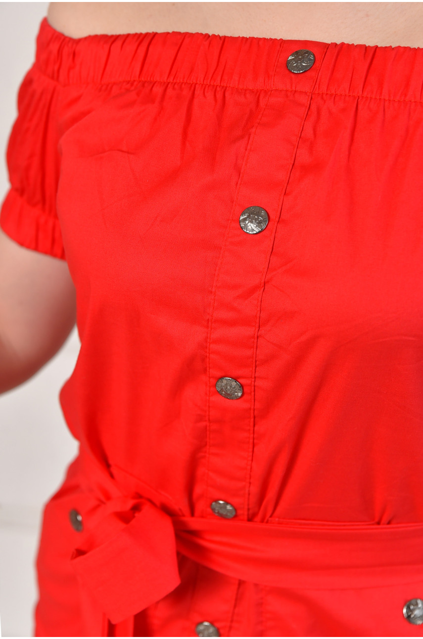 Сукня жіноча однотонна червоного кольору 6025 211955