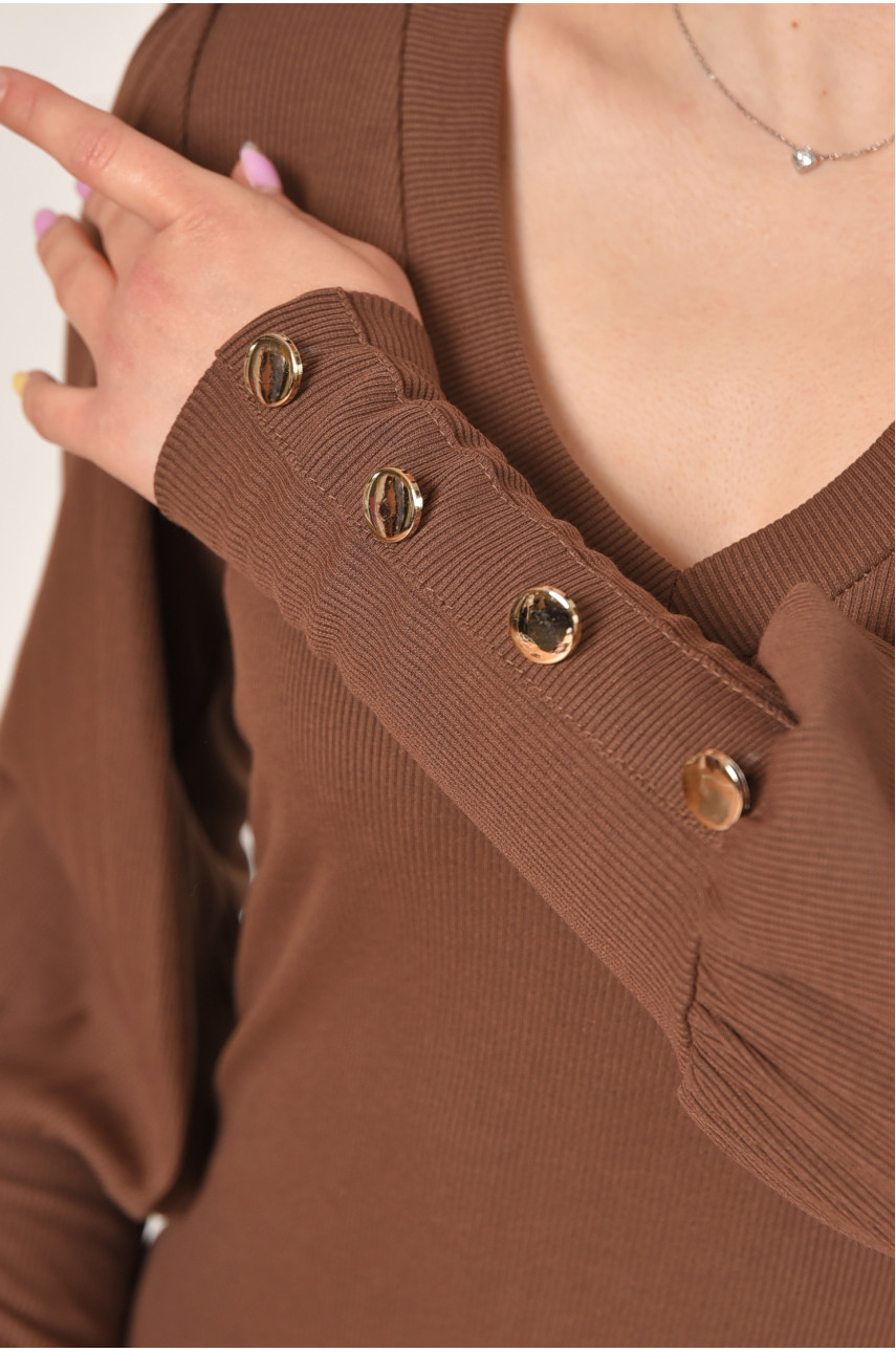 Платье женское однотонное шоколадного цвета 6098 211973