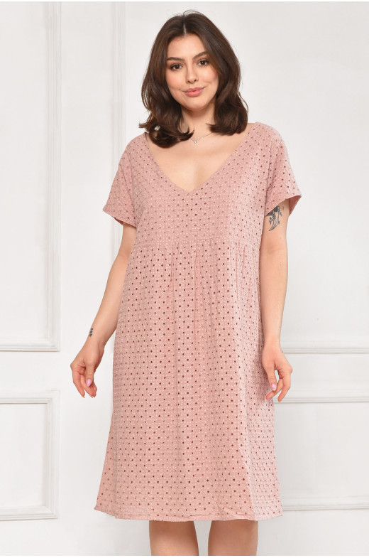 Сарафан женский полубатальный светло-розового цвета 6055 211984