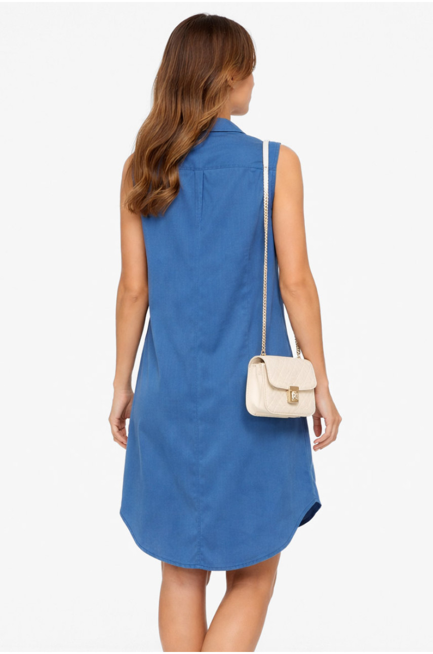 Платье женское однотонное синего цвета 6027 211998