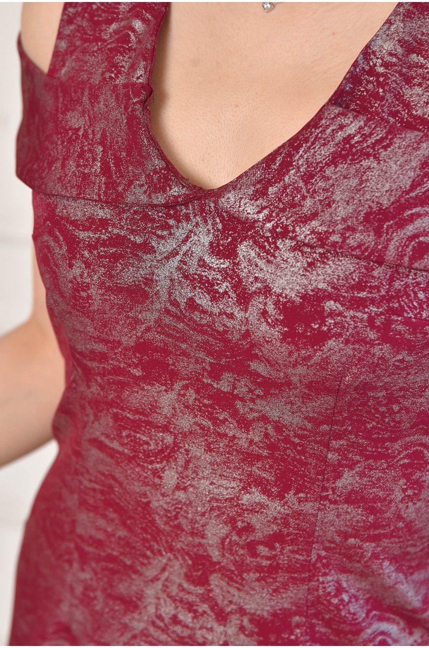 Сукня жіноча бордового кольору з принтом 601 211999