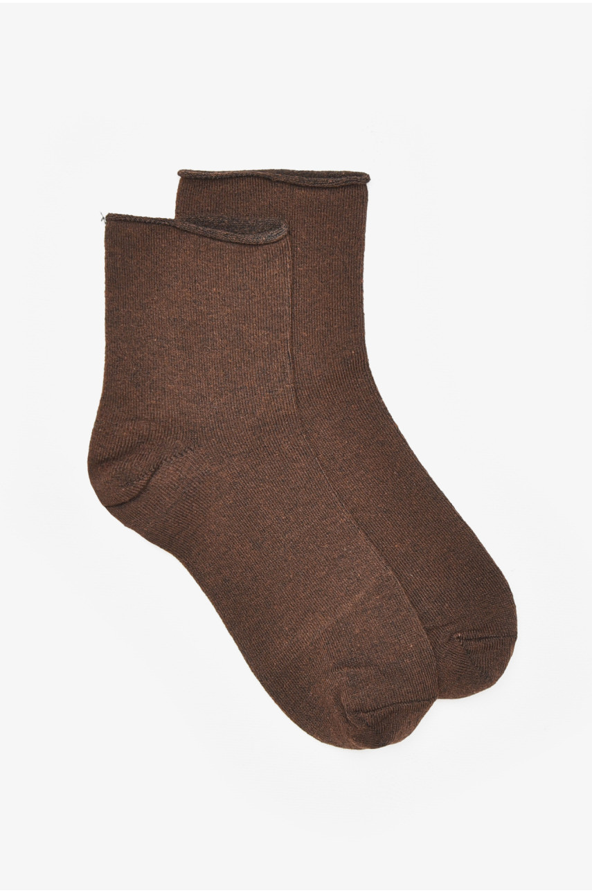 Шкарпетки жіночі медичні демісезонні темно-коричневого кольору 212008