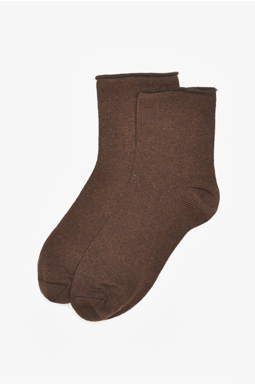 Шкарпетки жіночі медичні демісезонні темно-коричневого кольору 212008